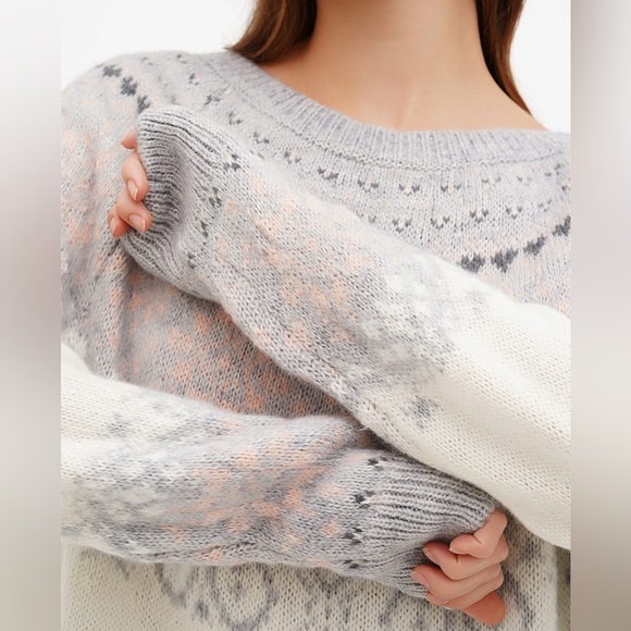 H&M Jaquard Knit Mohair Blend Sweater - Picture 3 of 6